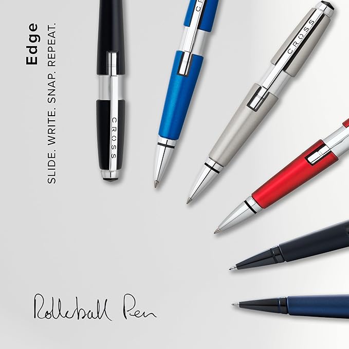 Cross Edge Matte Blue Lacquer Gel Rollerball Pen