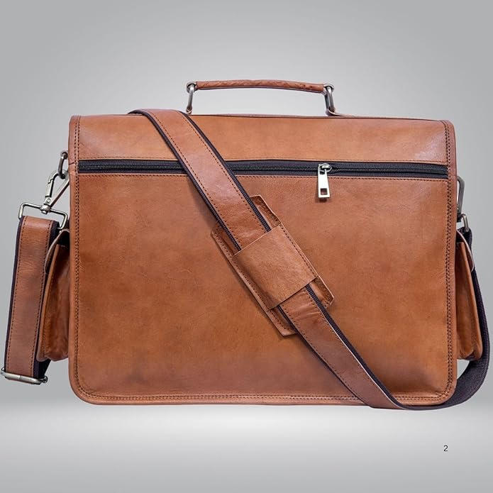 Genuine Leather Messenger Bag for Men & Women Leather Satchel Laptop Briefcase Vintage Crossbody Work Bag for Office & Travel