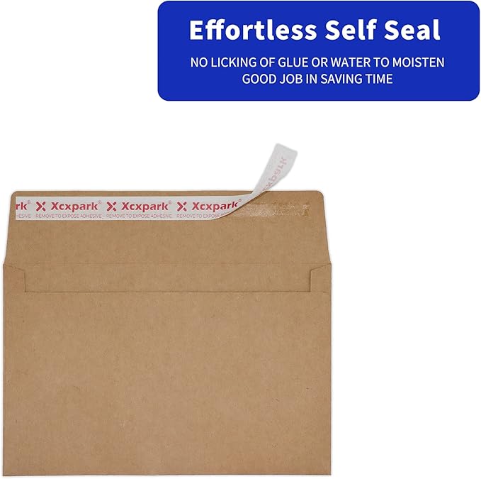 120 Qty A9 Invitation Envelopes 5.75x8.75, Self Seal 120GSM Brown Kraft Paper Envelopes for Invitations, Papers, Photos, Documents, Wedding, Baby Shower, Easy to Seal and Peel
