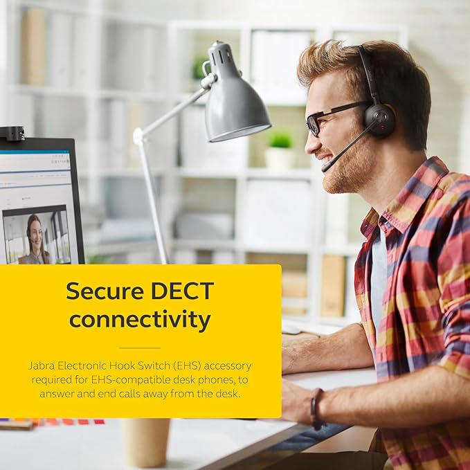 Jabra Engage 65 SE (Second Edition) Wireless Headset, Single-Ear – Telephone Headset with Industry-Leading Wireless Performance, Advanced Noise-Cancelling Microphone, All Day Battery Life - Black