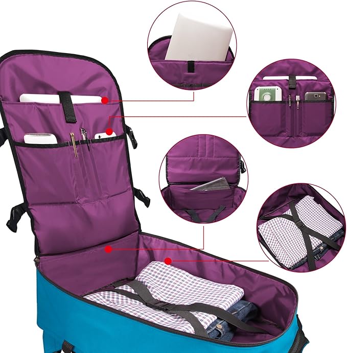 Travel Backpack 17L Lightweight Casual Small Carry-on Daypack 15-inch Laptop Notebook, Underseat Overnight Weekender, Blue