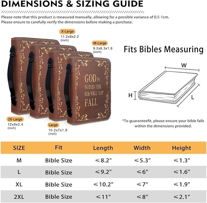 Lotusorchid Bible Case with Verse for Women Girls, Zippered PU Bible Book Cover with Handle Pocket Sunflower Pattern, Portable Durable Bible Cover Case Bible Cover Carrier Carrying Organizer Bag,M