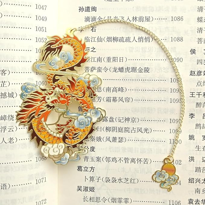 MOZART Gift Box Chinese Dragon Chinese Style Brass Bookmark Classical Mythological Characters Mountain and Sea Sutra Series Creative Cultural Copper Bookmark Metal Bookmarks