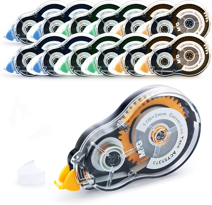 M&G 12 Pack Correction Tape，39.3 Feet Correction Tape, Easy to Use Applicator for Instant Corrections, Study Supplies and Office Products, Total 472FT/144M