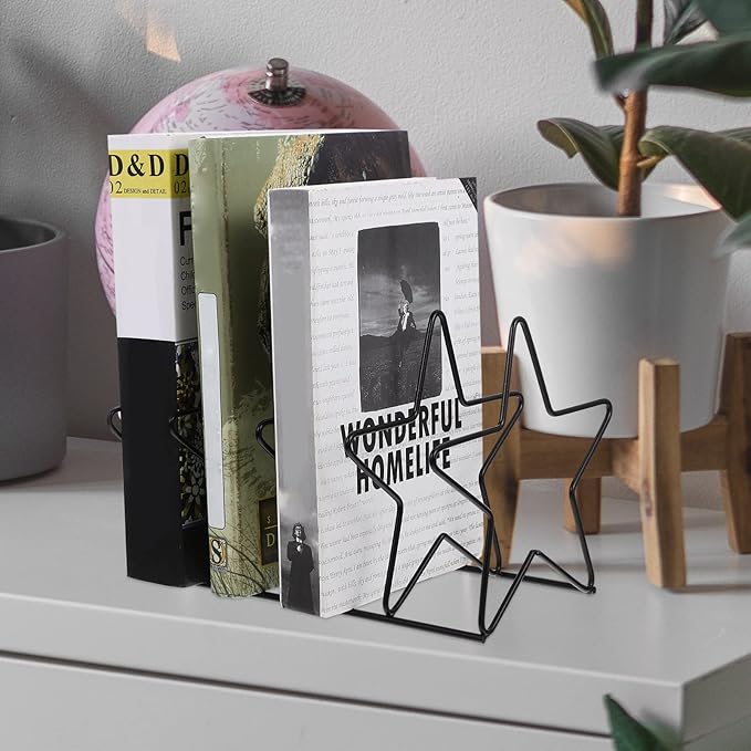 Zerodeko Desktop Organizer Book Holder Vinyl Record Storage Holder Star Shaped Magazine File Storage Desktop File Folder Holder for File Magazine Vinyl Record Desktop Organizer Book Holder