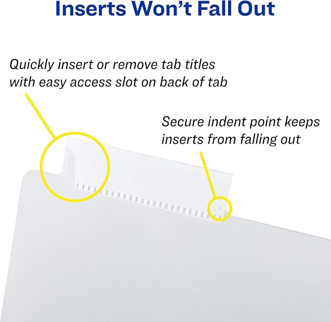 Avery Big Tab Insertable Extra Wide Dividers for 3 Ring Binders, 8-Tab Sets, Clear Tabs, 6 Sets (21940)