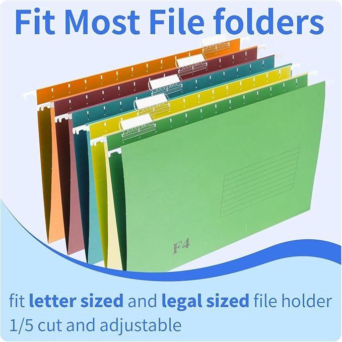 Hanging File Folder Tabs, 120 Pcs File Folder Tabs and 200 Pcs Inserts, File Tabs for Hanging Folders, Plastic Hanging Folder Tabs, Clear Hanging File Tabs for File Folders