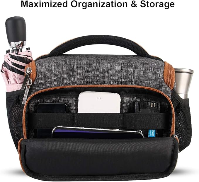 DOMISO Camera Bag Case Waterproof Anti-Shock Shoulder Bag for SLR DSLR Compatible with Nikon D90 D7000 D5300/Canon 60D 700D 5D2/Sony A580 A900/OLYMPUS/Fujifilm/Sony/Panasonic/Pentax/Samsung,Grey