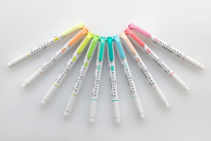 Zebra Pen Mildliner Double-Ended Highlighter Set, Broad and Fine Point Tips, Ideal for Bible Highlighting, No Bleed, Assorted Tropical Bisque Ink Colors, 10-Pack (78301)