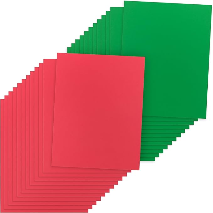 Hygloss 90 Sheets Holiday Christmas Colored Paper - 11x17-Inch Red and Green Letter Size Color Copy Paper - 24 lb/ 89 GSM, Acid-Free, Fade-Resistant