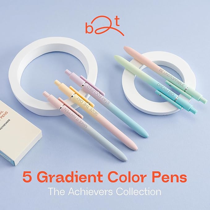 Achievers Inspirational Pen Set for Women - Motivational Quotes Office Gift for Her, Congratulations on Promotion, New Job Gifts Lady Boss Business Pens, Adult Graduation Gifts Stylish Sets (Gradient)
