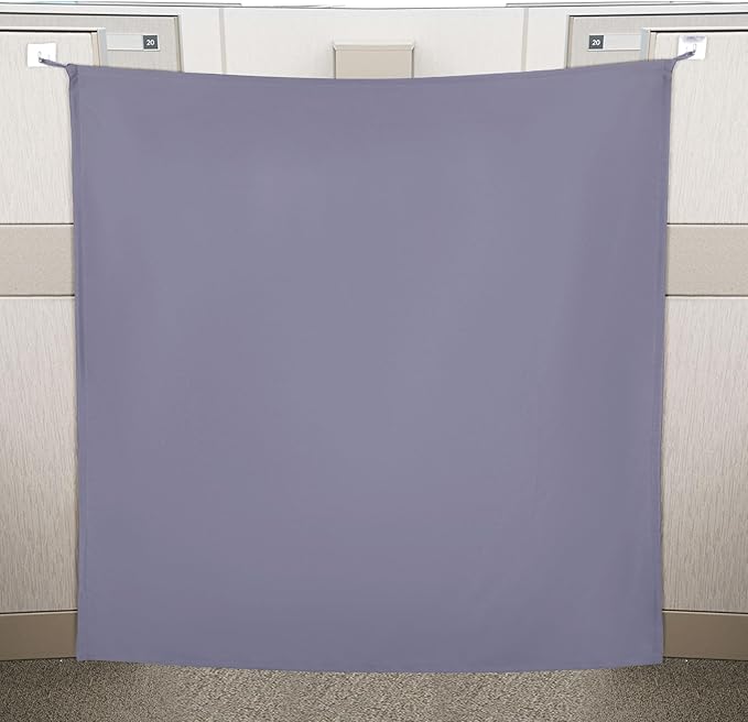 Pinkunn 40 x 48 Inch Office Cubicle Curtain with Stainless Steel Self Adhesive Hook Portable Privacy Door Partition Room Dividers Room Divider Office Divider for Office Cubicle(Gray)