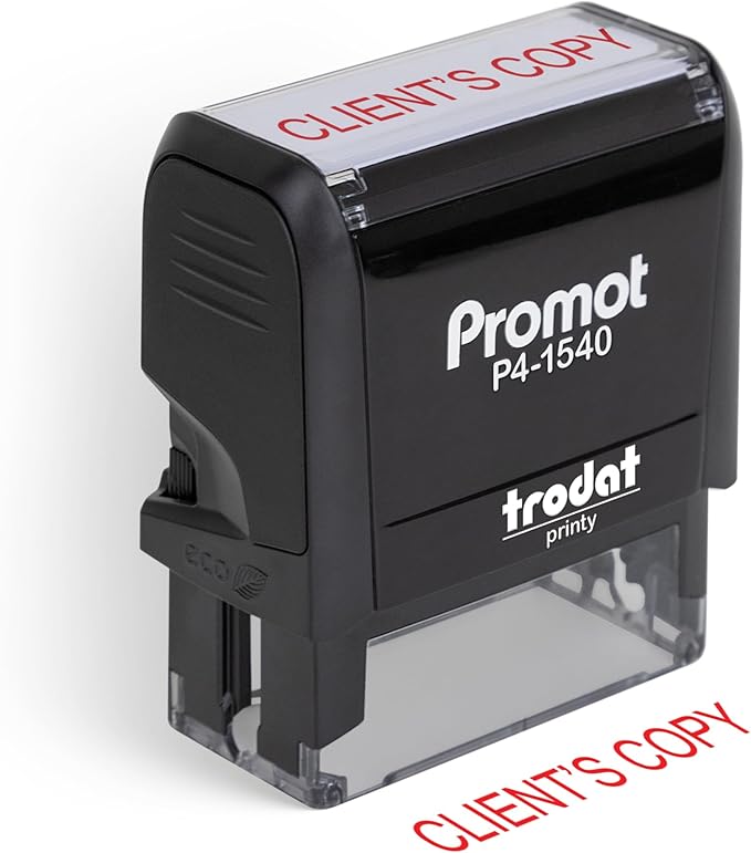 Promot Client's Copy - Self Inking Rubber Stamp - Ink Stamps