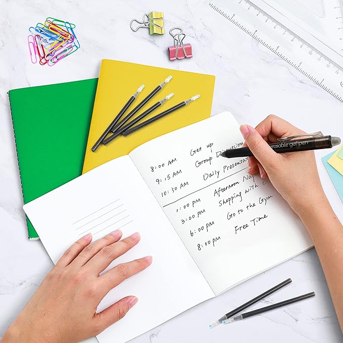 Vanstek 12 Black Erasable Gel Pen Refills, Gel Ink Refills Compatible with FriXion & Friction Erasable Pens, Fine Point 0.7 mm, Perfect for Writing Planner & Crossword Puzzles