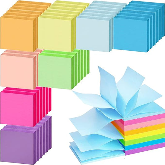 48 Pack 3840 Sheets Pop Up Sticky Notes 3X3 in Bright Color Self Sticky Note Pads Colorful Post Stickies for Office Home School Meeting, 80 Sheets/pad