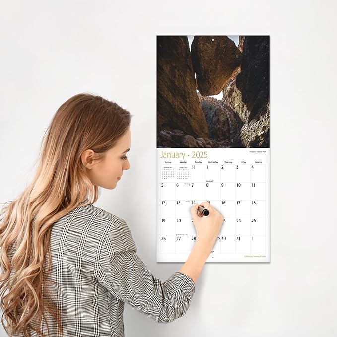 RED EMBER California National Parks 2025 Wall Calendar 12 Month | 12" x 24" Open | Thick & Sturdy Paper | Giftable | Calendar 2025