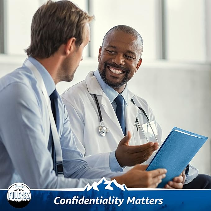 FILE-EZ Two-Pocket Folders, Light Blue, 25-Pack, Textured Paper, Letter Size (EZ-32520)