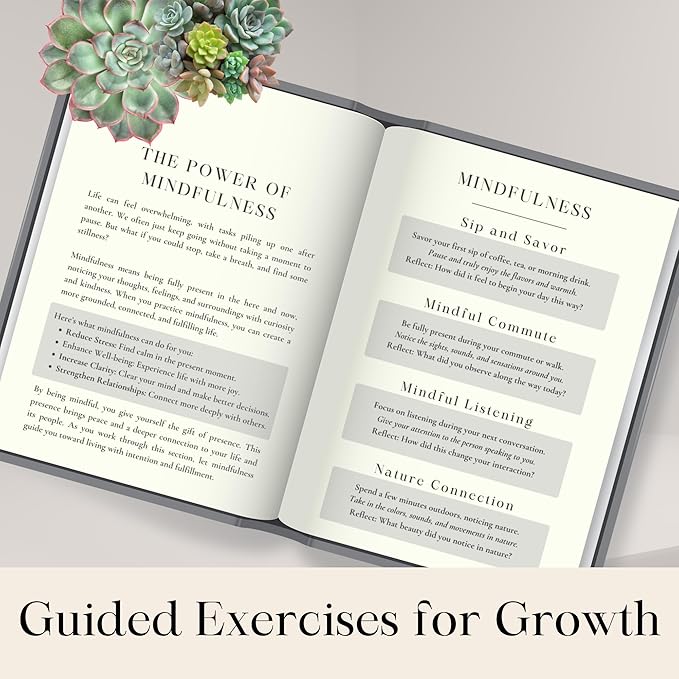 Mental Health Journal for Women & Men: 90-Day Guided Mindfulness Self-Care Grey Planner, Mindfulness, Wellness, and Anxiety Relief, Mental Health Gift