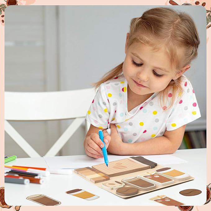 B1ykin Sticky Notes Set - Cartoon Theme Cute Self-Stick Notes Pad Teacher Appreciation Gifts， Self-Adhesive Writing Memo Pages Sticky to Do Notepad for Kids Employee School Office (Coffee Lovers)