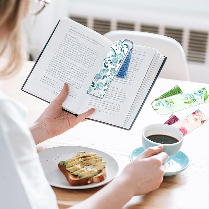 Sublimation Bookmark Blank Double Sided - 50Pcs Metal Bookmark Blanks Bulk + 50 Colors Bookmark Tassels, Bookmark Making Kit, for DIY Bookmarks, Book Lovers, Crafts, Reading Gifts