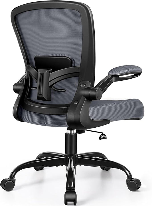 FelixKing Office Chair, Ergonomic Desk Chair Breathable Mesh Chair with Adjustable High Back Lumbar Support Flip-up Armrests, Executive Rolling Swivel Comfy Task Computer Chair for Home Office