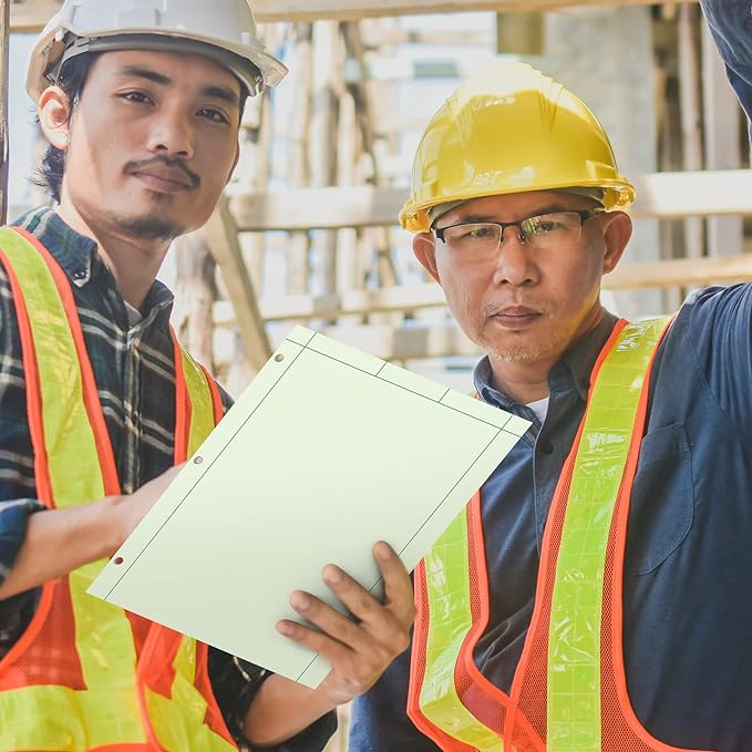 Seajan 5 Pcs Engineering Computation Pad Engineer Pad 8.5 x 11 Inches Engineering Notebook Graph Paper Notebook, 5 Squares Per Inch Evidence Engineering Pad, 100 Sheets/Pack (Green)