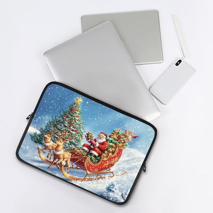 Christmas Deer Laptop Sleeve for Women 12 inch Lap Top Case Slightly Laptop Pouch with Humanize Design Computer Carrying Case Easy to Clean Laptop Accessories Reindeer Tablet Bag