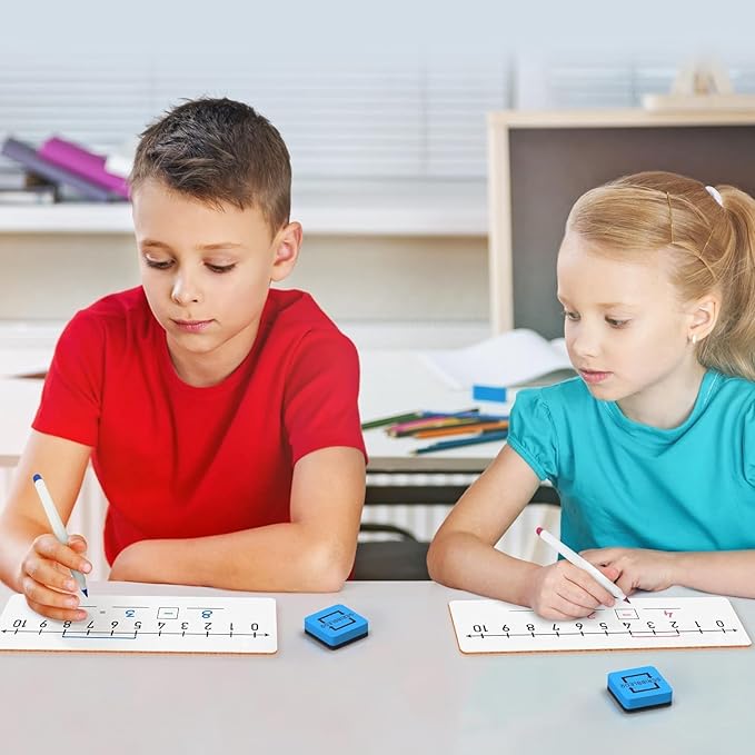 2 Pack Dry Erase Number Line Board 4”x12” Inch Lapboard Double Sided White Board Featuring 0-10 Number Line On One Side 0-20 On The Other for Students Desk