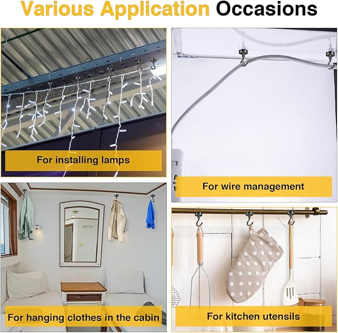 DIYMAG Magnetic Hooks for Refrigerator, Extra Strong Cruise Hook, Heavy Duty Earth Magnets with Hook for Hanging, Magnetic Hanger for Cabins, Grill (20P-Black)