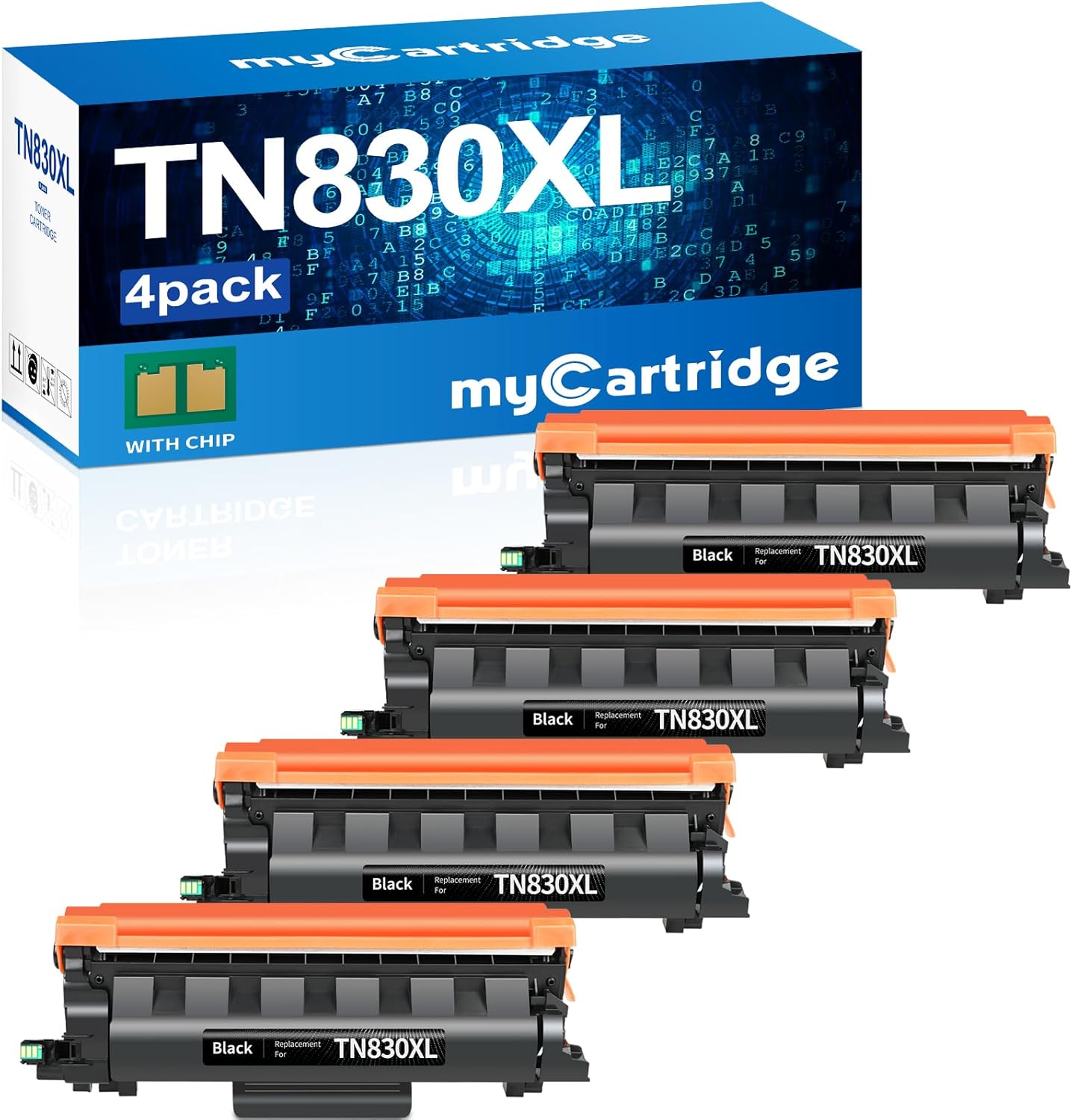 myCartridge Compatible Toner Cartridge Replacement for Brother DCP-L2640DW TN830XL TN830 TN830 XL TN-830 TN-830XL Toner 4PK Use for HL-L2460DW MFC-L2820DW HL-L2405W HL-L2480DW Printer