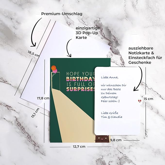 Lovepop Birthday Pop-Up Card for Her, Him, Men, Women - 3D Animal Greeting Cards - Full of Surprises - 5" x 7" - Blank Notecard & Envelope Included