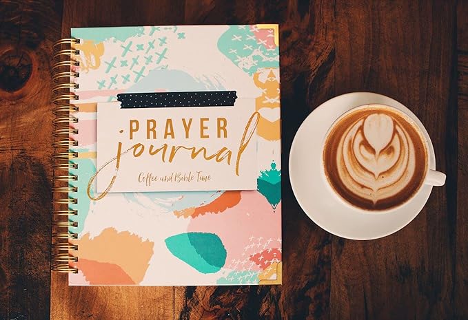 Coffee and Bible Time Prayer Journal: 3 Sticky Note Pads Included, Gold-Colored Spiral Binding, Solid Board Cover, Perfect to Journal Prayers and Grow in Faith