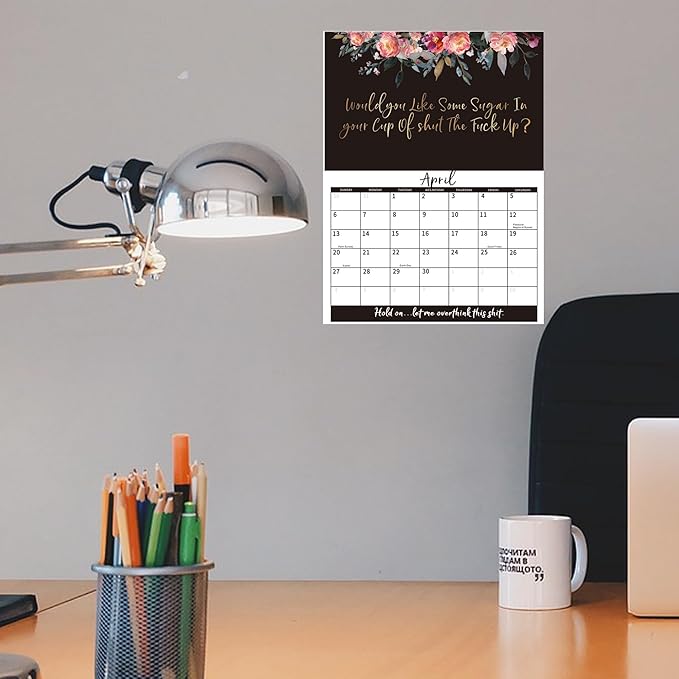 2025 Calendar for Tired-Ass Women | Tired - Ass Women Calendar | Fuck It Calendar, Hang with Ease, Funny Home Office Wall Calendar - White Elephant Gag Gift for Women(RED)