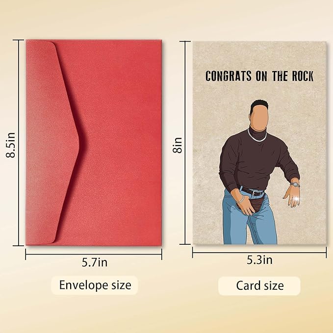 Funny Engagement Gifts for Woman Man, Cool Engagement Card for Couples, Wedding Congratulations Card for Bride Groom, Congrats Wedding Card, Congrats on the Rock