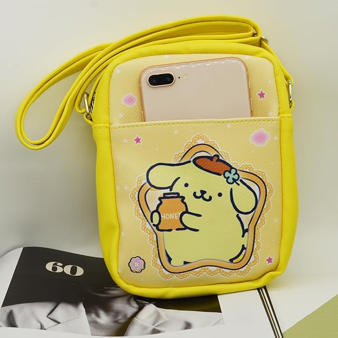 Cute Pudding Dog Crossbody Bag with Adjustable Shoulder Strap and Bracelet Charm, Kawaii Handbag with Zipper, Dog Wallet Purse Shoulder Bag Coin Pouch Accessories for Women Girls