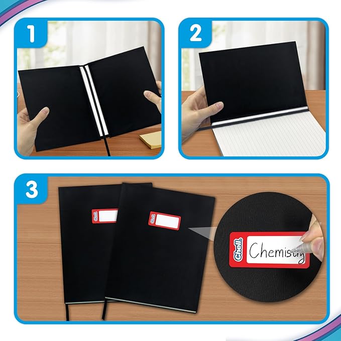 Chell Black Fabric Book Covers 6"x9", Book Sox Up to 8.5”X9.5”, Stretchable and Reusable Book Protector, for Paperback and Hardcover, Pack of 2