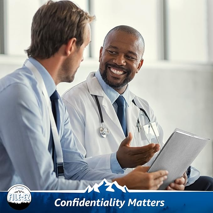 FILE-EZ Two-Pocket Folders, Gray, 25-Pack, Textured Paper, Letter Size (EZ-32530)