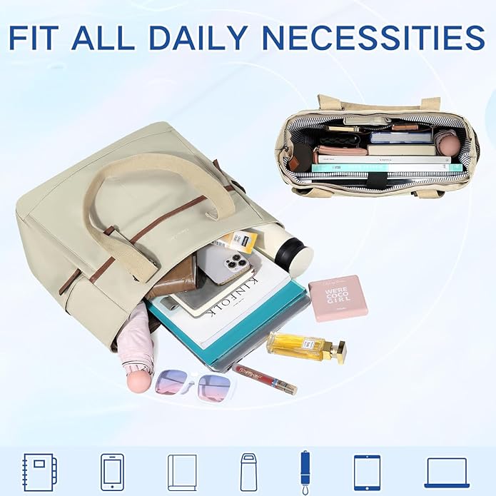 Chase Chic Laptop Bag for Women, Trendy Work Tote Bag Ladies 15.6 inch Computer Bag Fashion Business Handbag for Travel