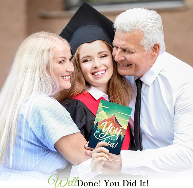 FaCraft Graduation Card 2025, You Did It Congrats Grad Greeting Cards with Envelope, for Preschool Kindergarten Middle School High School College PHD University Master Gradutes