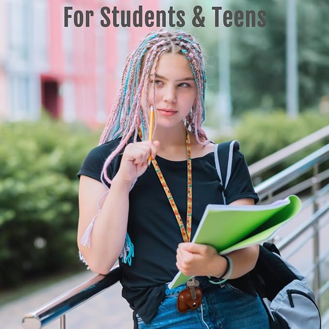 MNGARISTA Neck Lanyard for Keys, Floral Key Lanyard for Women, Durable ID Lanyards with Keyring and Clasp for ID Badges, School ID or Wallets, Lotus