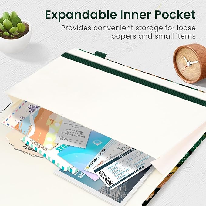 Bullet Dotted Journal Notebook for Women & Men, Hardcover Leather Journal for Writing, A5 Bullet Journaling Notebook for Work & Sketching, Perfect for Office School Home Supplies, 160 Pages, Butterfly