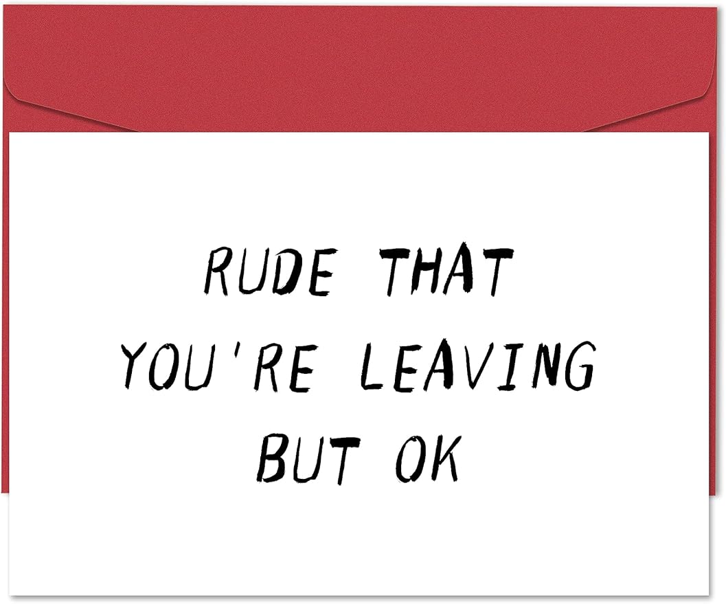 Heollaok Funny Coworker Leaving Card for Her Him, Rude Going Away Card for Women Men, Humor Farewell Card for Co-worker, New Job Card for Friend, Colleague Card for Working Partner