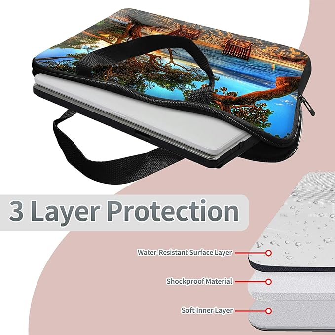 Universal Laptop Sleeve Tablet Case 12 inch, Sunset Tree Slim Carrying Case Durable Handbag Travel Laptop Bag for Surface Pro 9 8 7/Laptop Go 2 3, MacBook Air 11/12