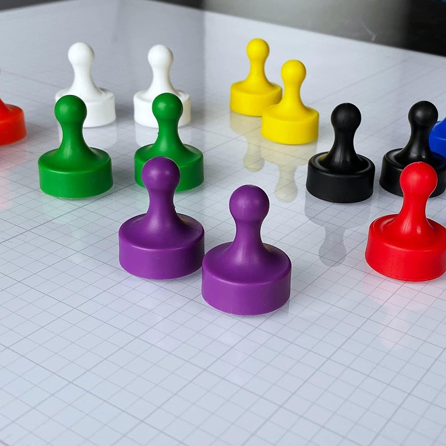 GLASSBOARD STUDIO Powerful Neodymium Magnets, Pawn-Shaped - Strong Fridge/Refrigerator and Whiteboard Magnet, Ideal for Office, Kitchen, Crafts - Rare Earth, Heavy Duty (8, Summer Mint)