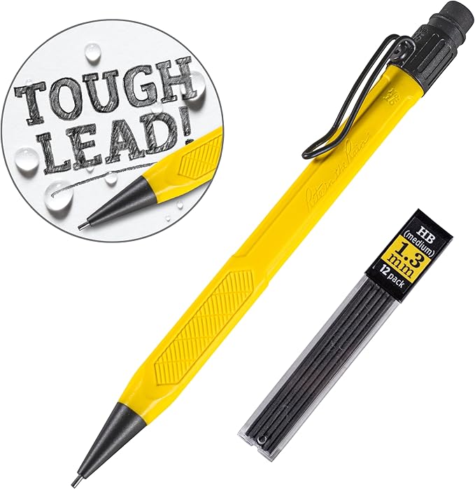 Rite in the Rain Weatherproof Mechanical Pencil, Yellow Barrel, 1.3mm Dark Lead, 12 lead refills (No. YE15)