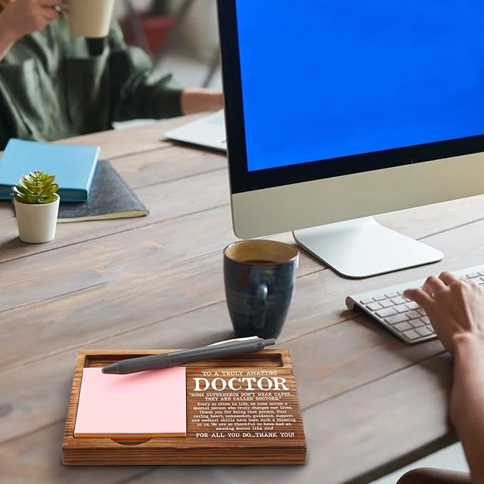 Doctor Sticky Note Holder, Thank You Doctor Gifts, Doctor Appreciation Gifts, Doctor Office Desk Self-Stick Note Pad Holders GSH344