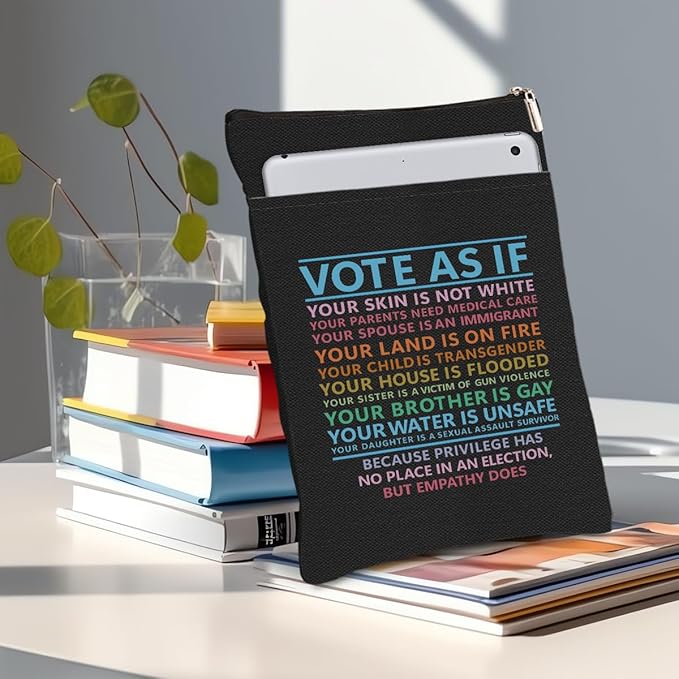 Book Themed Gifts Waterproof Book Sleeve Book Pouch LGBT Equality Rights Reading Gifts for Women Friend Book Covers for Paperbacks Book Accessories Book Protector with Zipper and Front Pocket