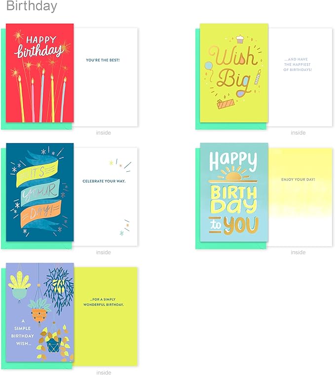 American Greetings 25-Count Birthday Card Assortment with Envelopes, Seals, and Storage Box (Celebrate)