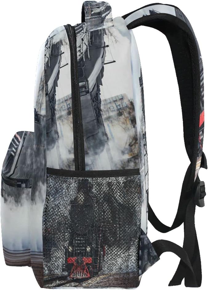 AUUXVA Custom School Backpack for Boys Kids with Name/Text Personalized Bookbag Add Your Name Customized Backpack Train School Bag Laptop Backpack Travel Camping Daypack