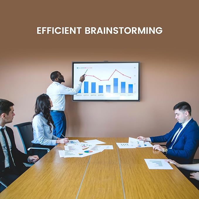 Enther 65″ Smart Board V6530 Kit, Interactive Display Whiteboard, 4K UHD Touch Screen Vibe Board, All-in-One Digital Smartboard for Classroom Home Office Studio(Board&Shelf)